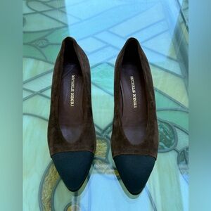 Michele Negri Vintage Heels in Brown and Black Suede Size EU37